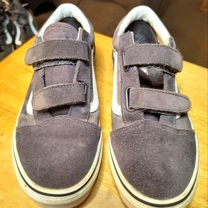 Vans Grey and white with Velcro straps, size 6 kids